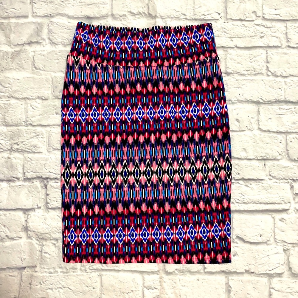 Pink + Blue LuLaRoe Cassie Skirt, size S